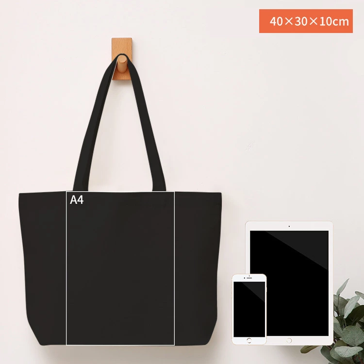 Black Tote Bag Large Canvas