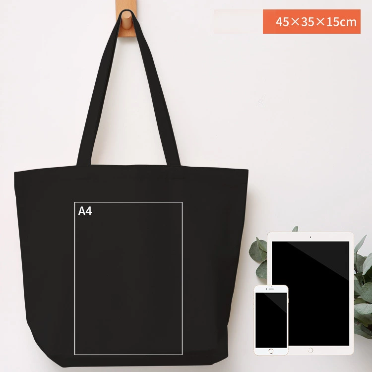 Black Tote Bag Large Canvas