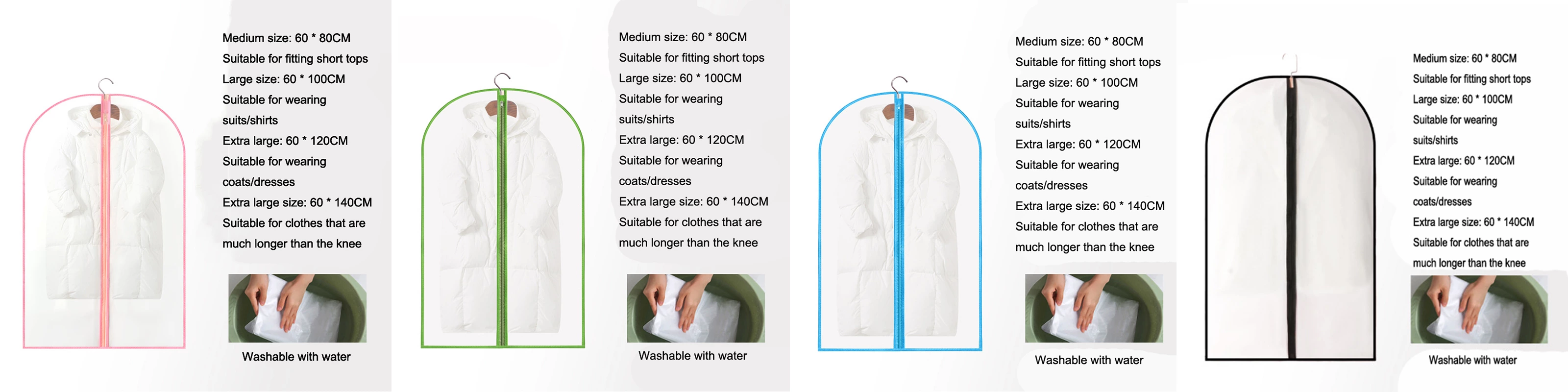 Transparent thickened washable dust bag