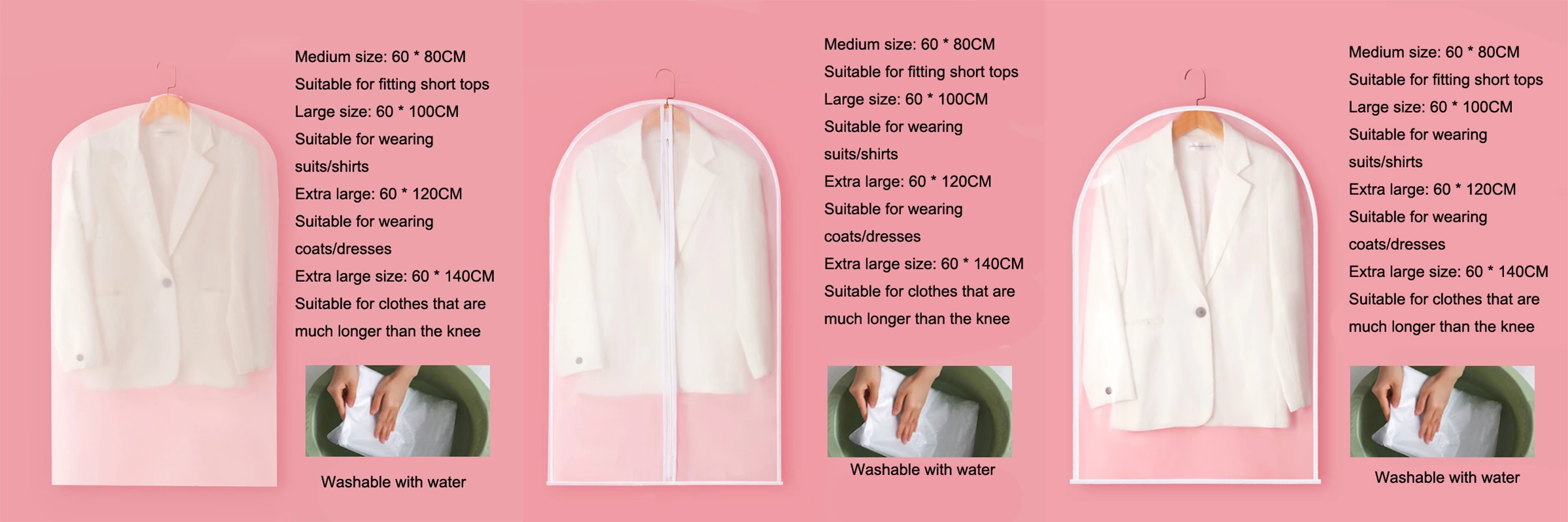 Transparent thickened washable dust bag