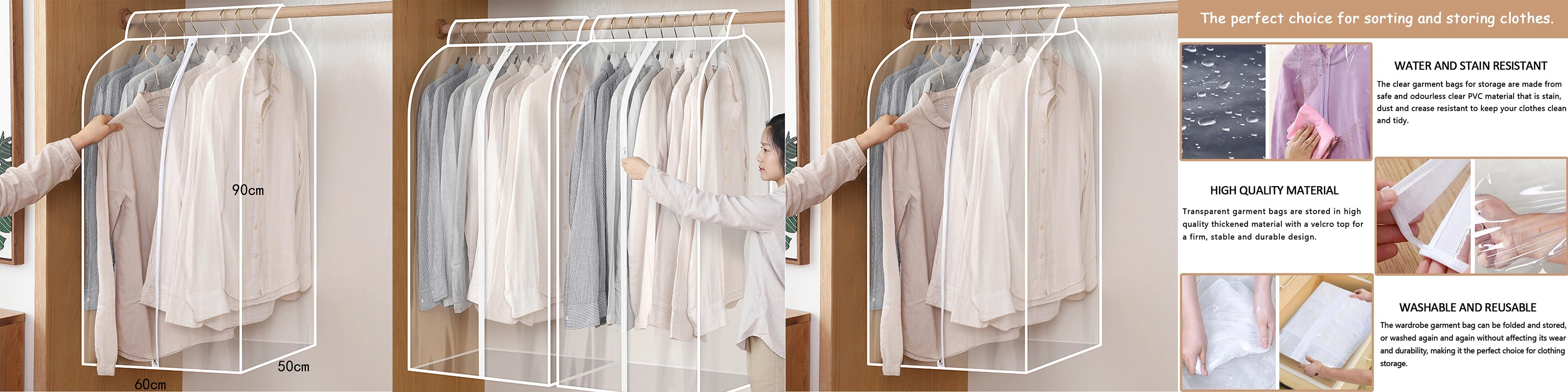 Household transparent clothing dust cover