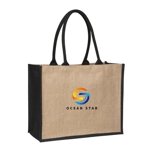 Laminated Jute Supermarket Bag - Black