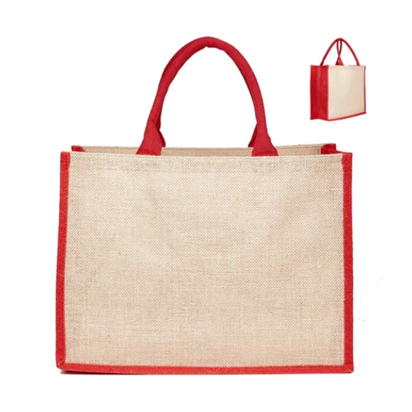 Jute Hessian Shopping Bag - Colored